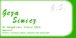 geza simicz business card