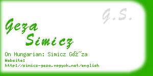 geza simicz business card